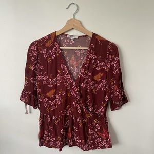 Madewell Floral Peplum Blouse